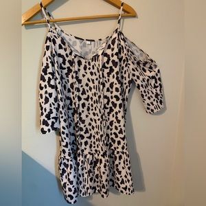 Cold Shoulder Strappy Dress- Ruffled Bottom ( size Large) 37”